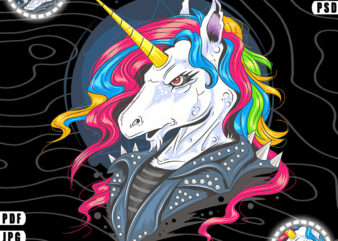 Rock Unicorn Tshirt Design