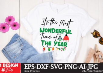 It’s the Most Wonderful Time of the Year T-shirt Design,Christmas SVG Bundle, Christmas SVG, Winter svg, Santa SVG, Holiday, Merry Christmas