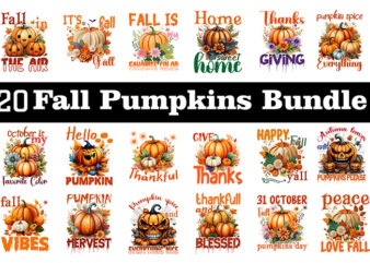 Fall Pumpkins T-SHIRT bundle, Fall Pumpkins SVG Bundle, FALL pumpkins clipart