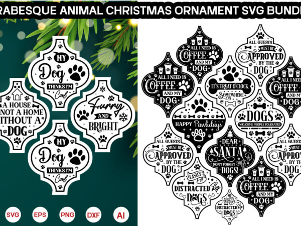 Arabesque animal christmas ornament svg bundle, arabesque animal christmas ornament svg bundle, dog ornament svg, cat ornament svg, arabesqu t shirt vector