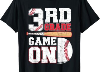 3rd Grade Game On Back To School Baseball Boy Third Grade T-Shirt