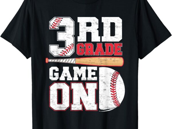 3rd grade game on back to school baseball boy third grade t-shirt