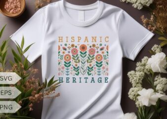 Hispanic Heritage Month Wildflower floral T-shirt design vector, Wildflower, floral. Hispanic Heritage Month, Hispanic, Heritage, Month