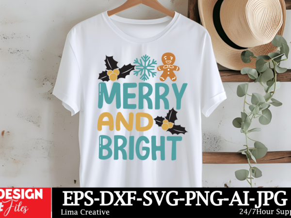 Merry and bright sublimation png ,christmas sublimation design