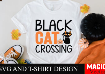 Black Cat Crossing SVG Cut File,Black Cat Crossing,Halloween welcome svg, spooky svg, ghost svg, Halloween svg bundle, Halloween clipart, fu t shirt template