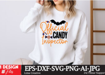 Official Candy Inspector t- shirt design, Spooky Season SVG, Cute Halloween SVG, Halloween Shirt svg, Ghost svg, Halloween Onesie svg, Ghost