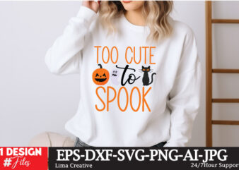 Too Cute to Spook t- shirt design, Spooky Season SVG, Cute Halloween SVG, Halloween Shirt svg, Ghost svg, Halloween Onesie svg, Ghost Vibes,