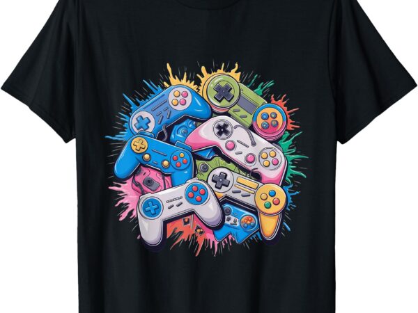 80’s 90’s arcade controllers gamer vintage video game lovers t-shirt