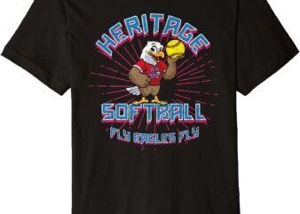 80s Style Heritage Softball – Vintage Eagle Mascot Premium T-Shirt