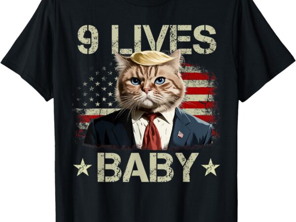 Cat trump 9 lives baby funny trump cat 9 lives baby t-shirt