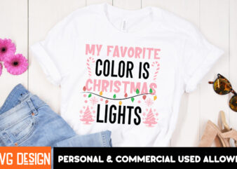 My Favorite Color is Christmas Lights t-shirt design, Christmas SVG Bundle, Christmas SVG, Winter svg, Santa SVG, Holiday, Merry Christmas,