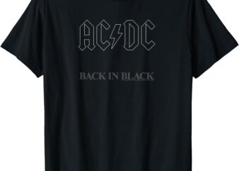 AC_DC – Back in Black Album Artwork Short Sleeve T-Shirt