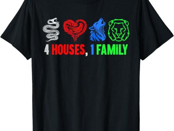 Altruismo, isibindi,amistad, reveur rca 4 houses 1 family t-shirt