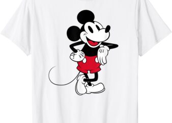 Amazon Essentials Disney Men’s Standing and Smiling Retro Mickey T-Shirt, White, Small