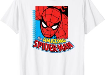 Amazon Essentials Men’s MARVEL THE AMAZING SPIDER-MAN LOGO PORTRAIT T-Shirt, White, Small