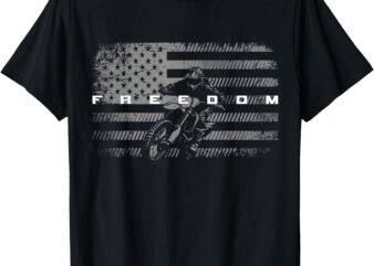 American Flag Dirt Bike Motocross T-Shirt