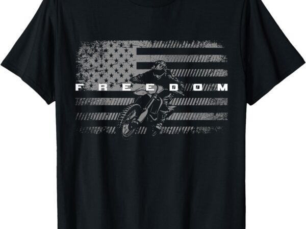 American flag dirt bike motocross t-shirt