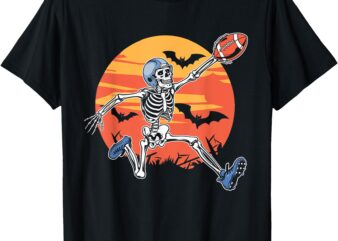 American Football Skeleton Player Halloween Men Boys Funny T-Shirt