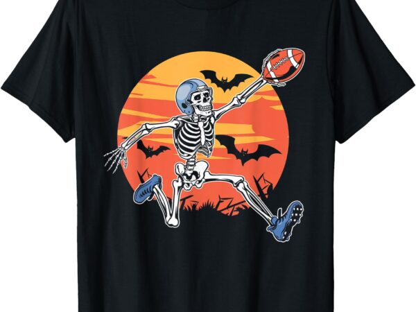 American football skeleton player halloween men boys funny t-shirt