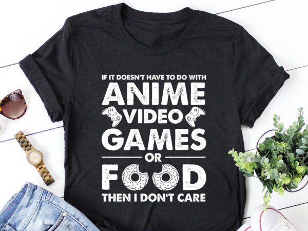 Anime video games or food t-shirt design