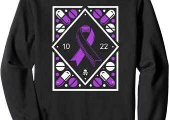 Awareness Ribbon With Oct 22 Date – Fluoroquinolone Toxicity Sweatshirt