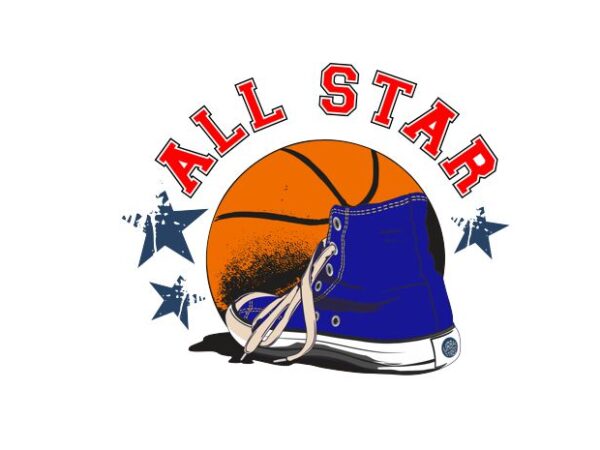 Basket blue shoe all star t shirt template