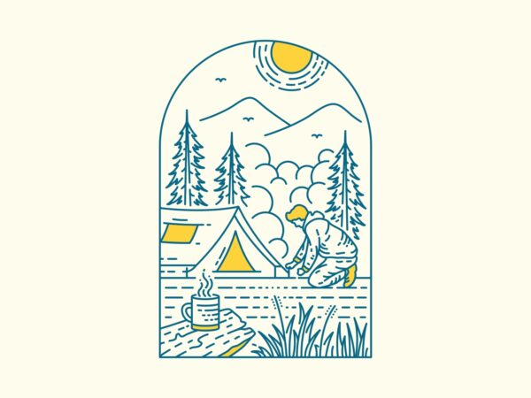 Camping life 1 t shirt vector file