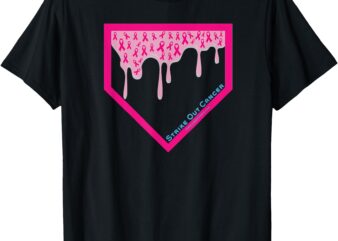 Baseball Home Plate Drip 2 Special Breast Cancer Awareness T-Shirt