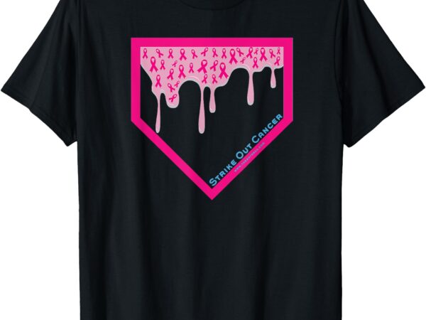 Baseball home plate drip 2 special breast cancer awareness t-shirt