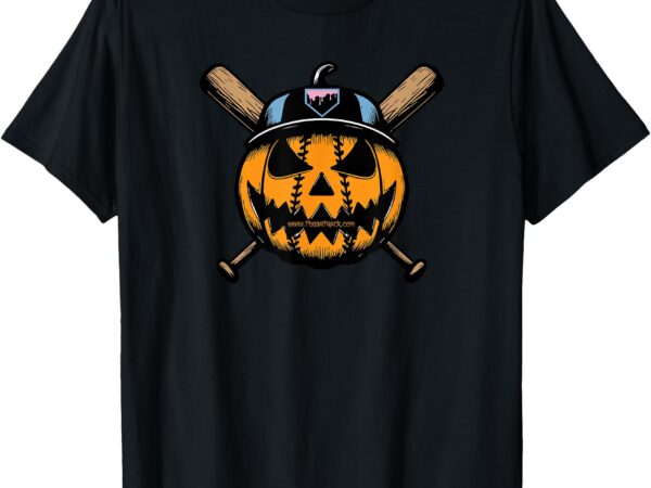 Baseball home plate drip halloween pumpkin t-shirt