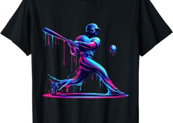 Baseball Player Drip Shirt for Boys Men Teen Ice Cream T-Shirt