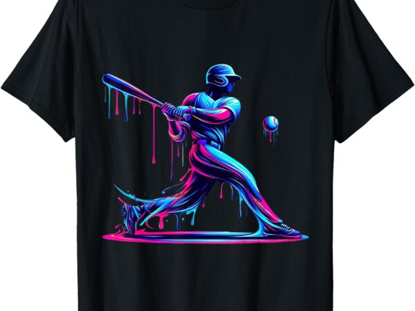 Baseball player drip shirt for boys men teen ice cream t-shirt