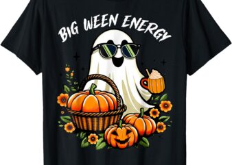 Big Ween Energy Funny Ghost Drink Pumpkin Spice Latte T-Shirt