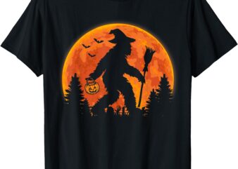 Bigfoot Pumpkin Halloween Costume Sasquatch Men Women Kids T-Shirt