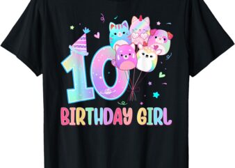 Birthday Girl 10th Birthday Squish Squad Mallow Girls T-Shirt