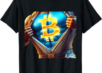 Bitcoin Man Superhero Logo Symbol T-Shirt