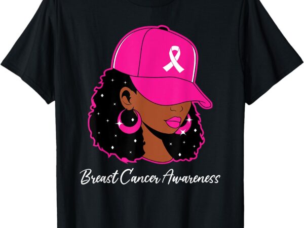 Black women pink breast cancer awareness warrior women girls t-shirt