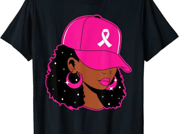 Black women pink breast cancer awareness warrior women girls t-shirt