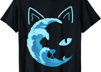 Blue Cats Wave For Kamala Funny Blue Wave Of Cat Ladies T-Shirt