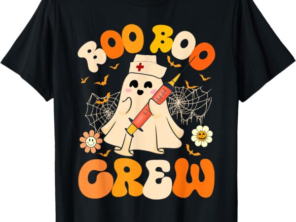 Boo boo crew funny ghost nurse retro halloween nursing rn t-shirt