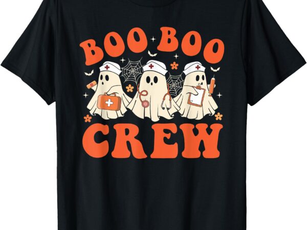 Boo boo crew nurse ghost scrub top nursing halloween costume t-shirt