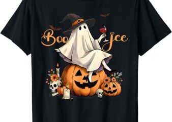 Boo Jee Ghost Ice Coffee Coquette Bow Halloween Women Girl T-Shirt