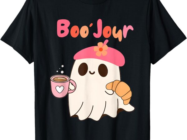 Boo jour ghost french teacher vintage teacherlife groovy t-shirt