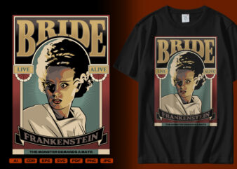 Bride Frankenstein t shirt template