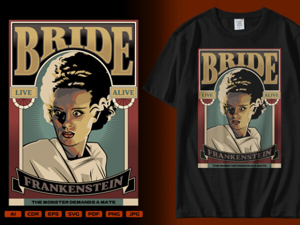 Bride frankenstein t shirt template