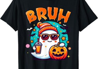 Bruh Ghost Halloween Cute Ghost Trick Or Treat Candy Kids T-Shirt