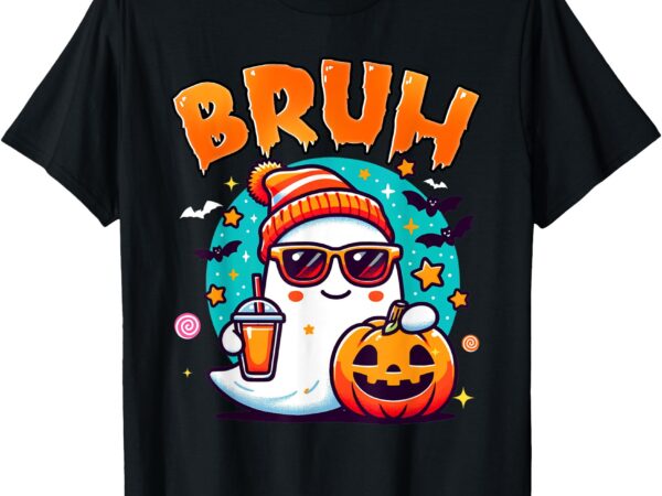 Bruh ghost halloween cute ghost trick or treat candy kids t-shirt