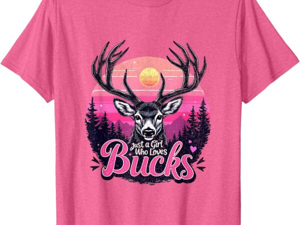 Buck deer hunting hunter girl vintage hunt t-shirt