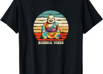 Buddha Vibes Tie-Dye Psychedelic Meditation Hippie Design T-Shirt