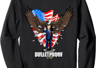 Bulletproof Trump 2024, Trump 2024 Merica Election, USA flag Sweatshirt